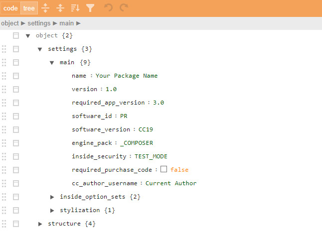 Json Structure Success Tree View