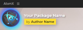 Example Package name in the extension