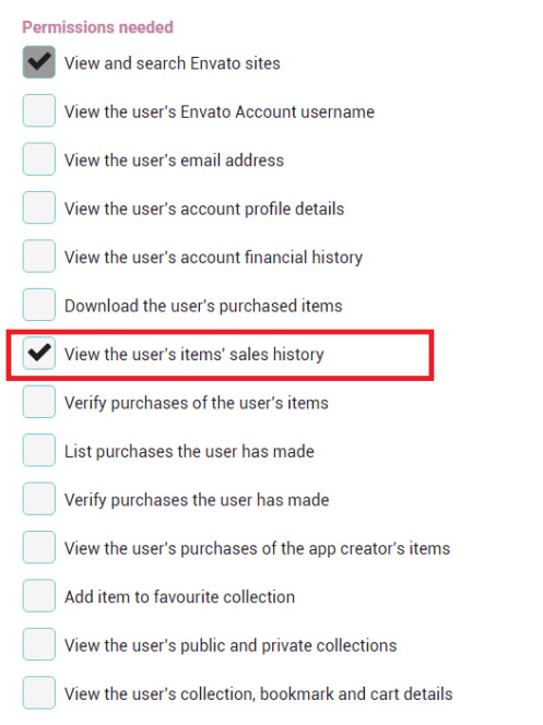 Permissions for token